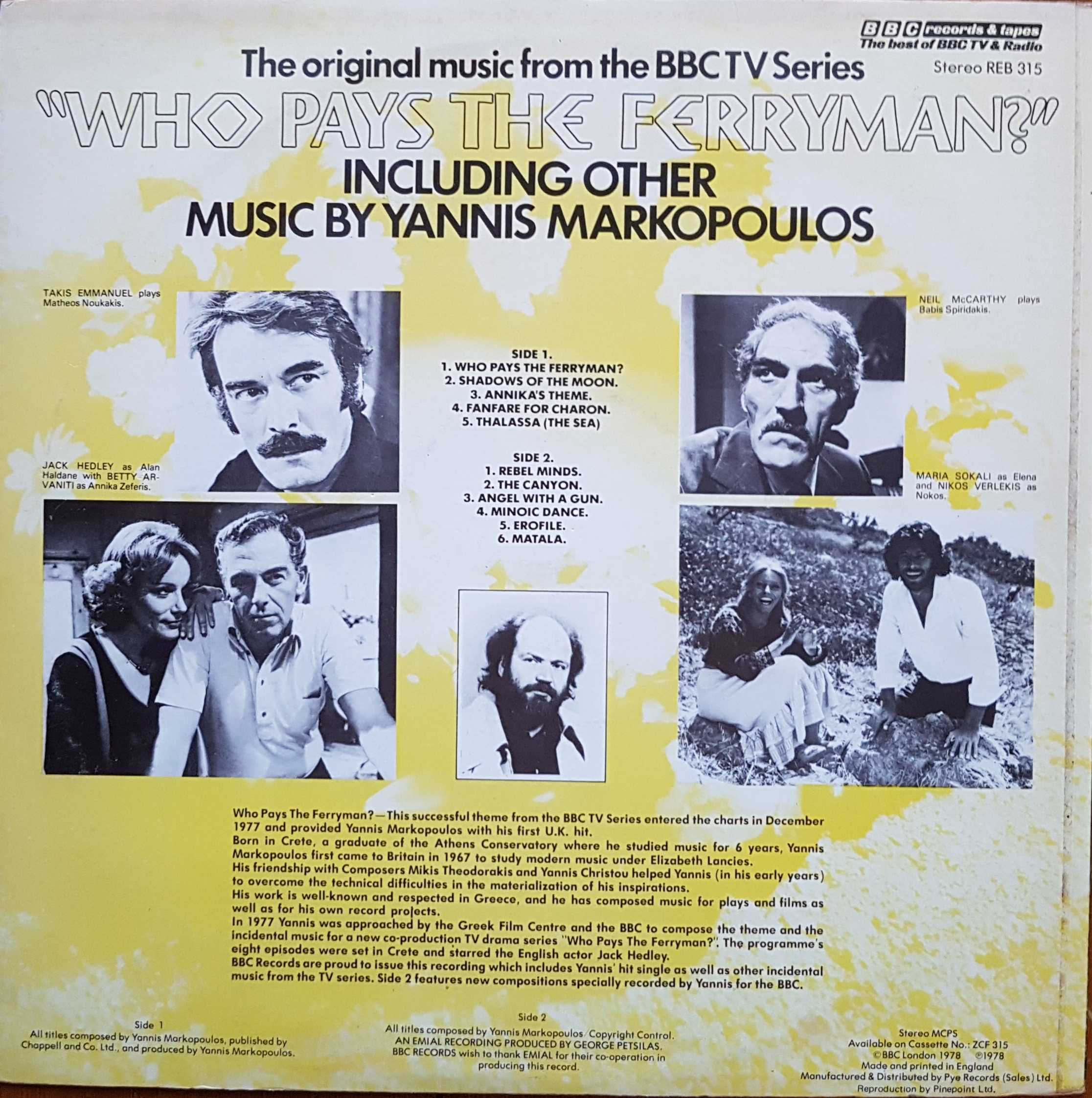Picture of REB 315 Who pays the ferryman ? by artist Yannis Markopoulos from the BBC records and Tapes library